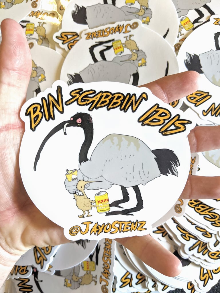 Bin Scabbin' Ibis Sticker